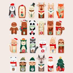 Calendrier de l'Avent personnalisé à remplir - Animaux de Noël-Calendriers 22,99 € Ludilabel Panda, Noël, Ours 1