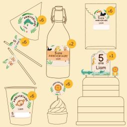 Kit déco table d’anniversaire personnalisé - Crocodile Jungle-Stickers Sweet Table 19,99 € Ludilabel Crocodile, Lion, Jungle 1