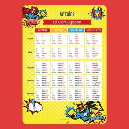 Poster Conjugaison - Super-Héros-Affiches Conjugaison 15,99 € Ludilabel hero 1